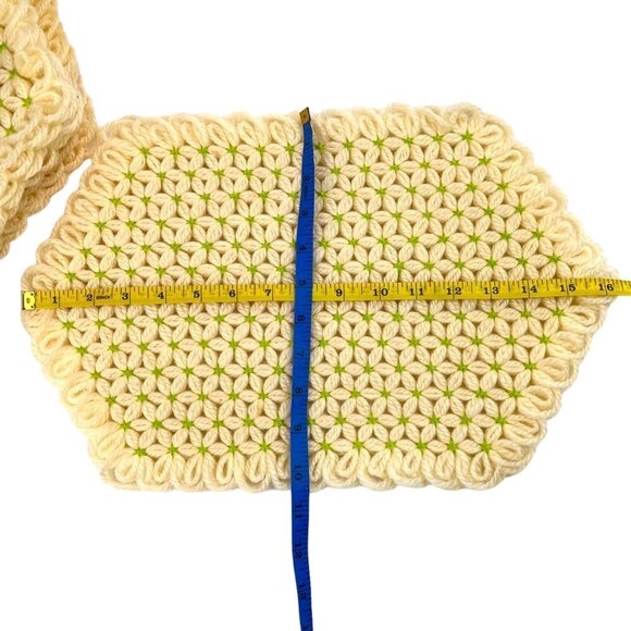 Vintage Boho Crochet Handmade Placemats 6qty. Home Accent Decor 70s 80s Eclectic - Picture 5 of 7